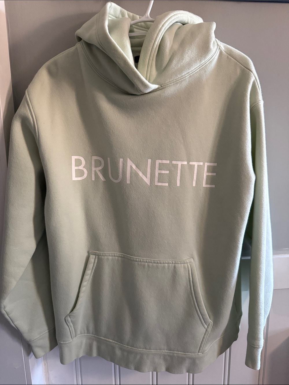Brunette Mint Green Hooded Sweatshirt for women